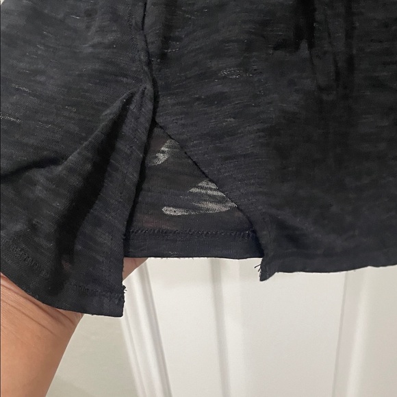 We The Free Black Sheer V-Neck Short Sleeve Tee - Picture 5 of 8